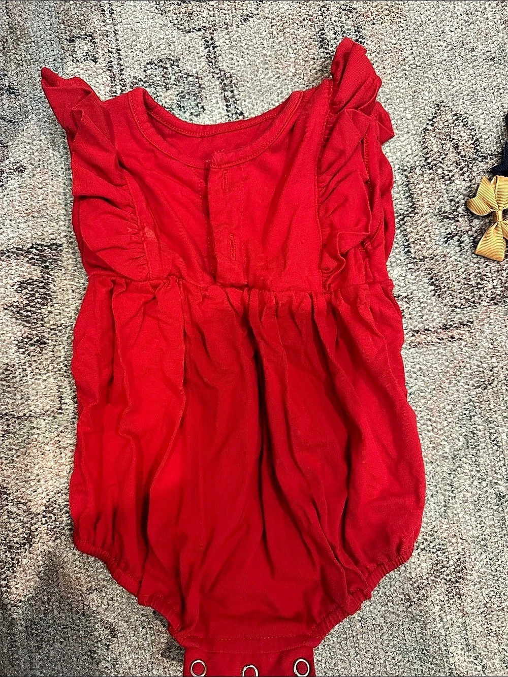 Ollie Jay Red Ruffle Romper Like New